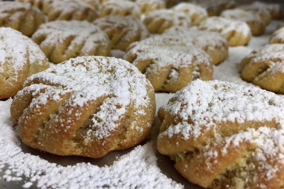 maamoul pastries with powdered sugar