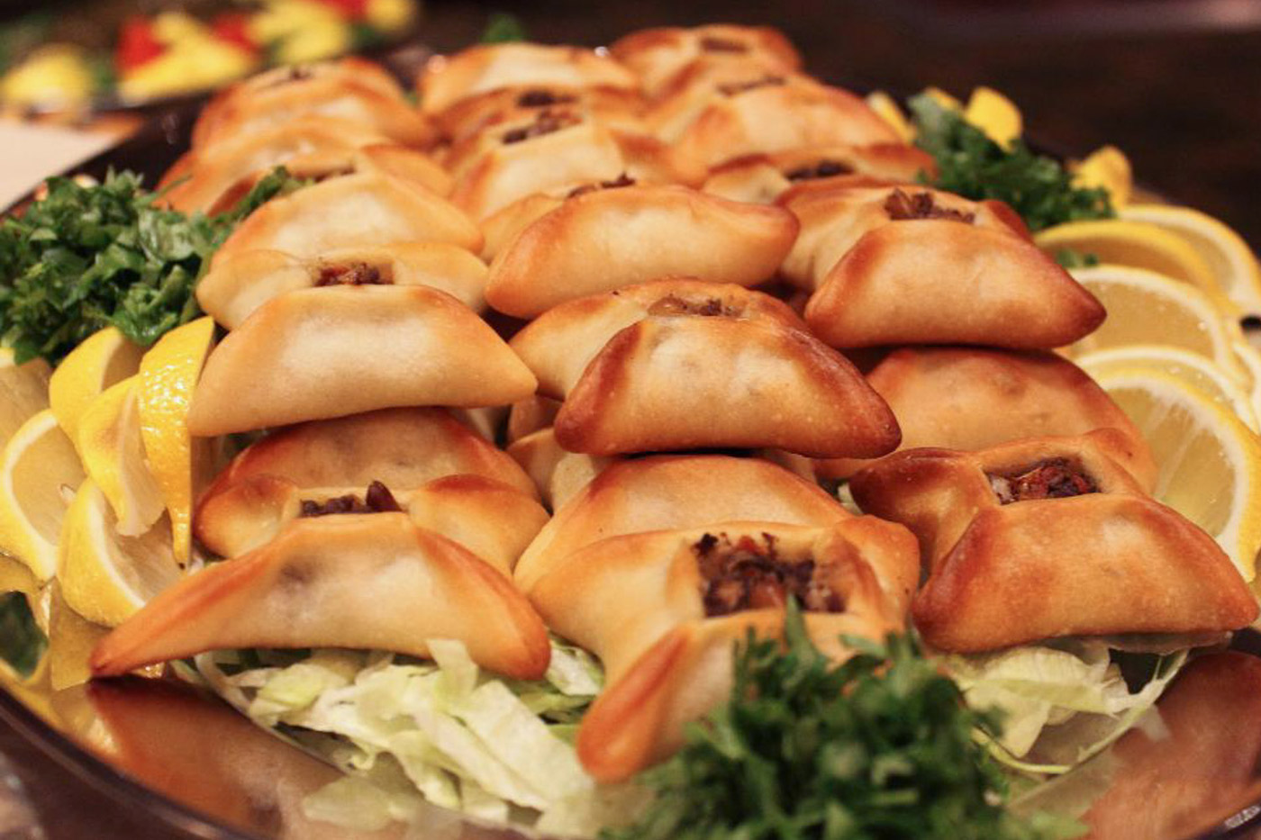 platter of sfiha pastries