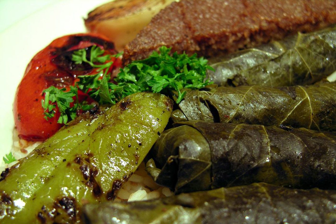 rolled vegetarian grape leaves
